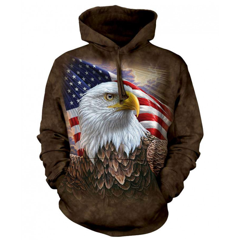 NEW INDEPENDENCE EAGLE THE MOUNTAIN DYED & PRINTED IN U.S.A. SZ. L retailer HOODIE W/TAG