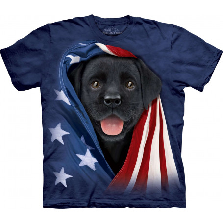 Patriotic Black Lab Pup T-Shirt