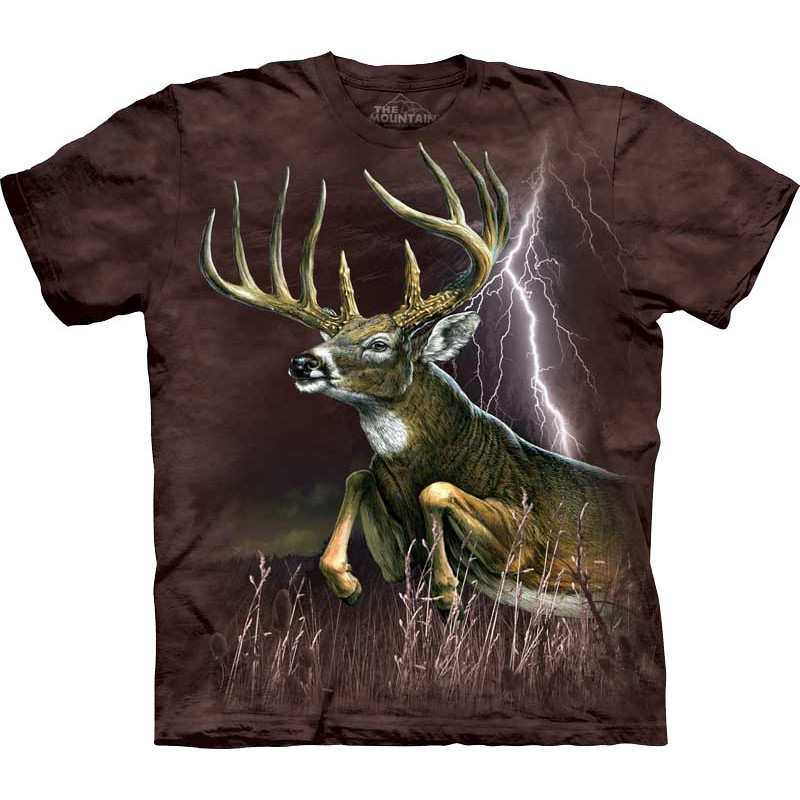 Deer Lightning T-Shirt The Mountain - clothingmonster.com