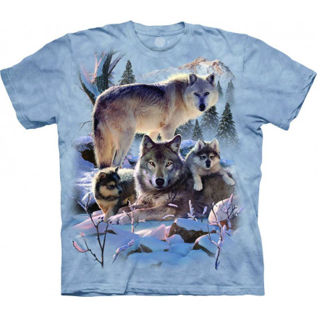 T-Shirt Wolf Family Mountain The Mountain