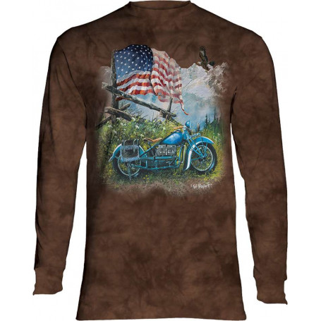 Biker Americana Long Sleeve T-Shirt