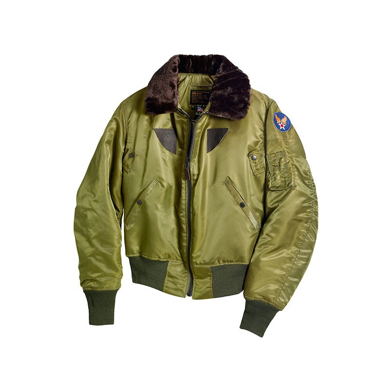 B-15 Nylon Bomber Jacket Olive Cockpit USA - Clothingmonster.com