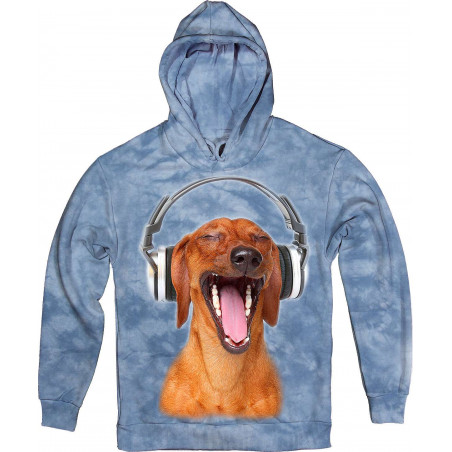 Dachshund Listen Music in Headphones Hoodie Dachshund Listen Music in Headphones Hoodie