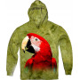 Close up Funny Portrait of Green Winged Macaw Ara Chloroptera Hoodie