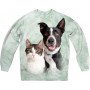 Tabby White Cat and Happy Border Collie Sweatshirt