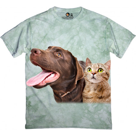 Funny Labrador and a Curious Cat Scottish Straight T-Shirt