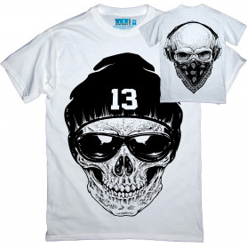 MS13 T-Shirt with chest and back graphic print MS13 T-Shirt with chest and back graphic print