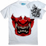 Samurai Mask T-Shirt with chest and back graphic print