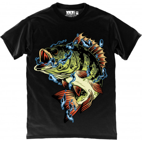 Angry Fish in Black T-Shirt
