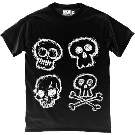 Funny Skulls in Black T-Shirt