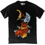 Golden Fish in Black T-Shirt