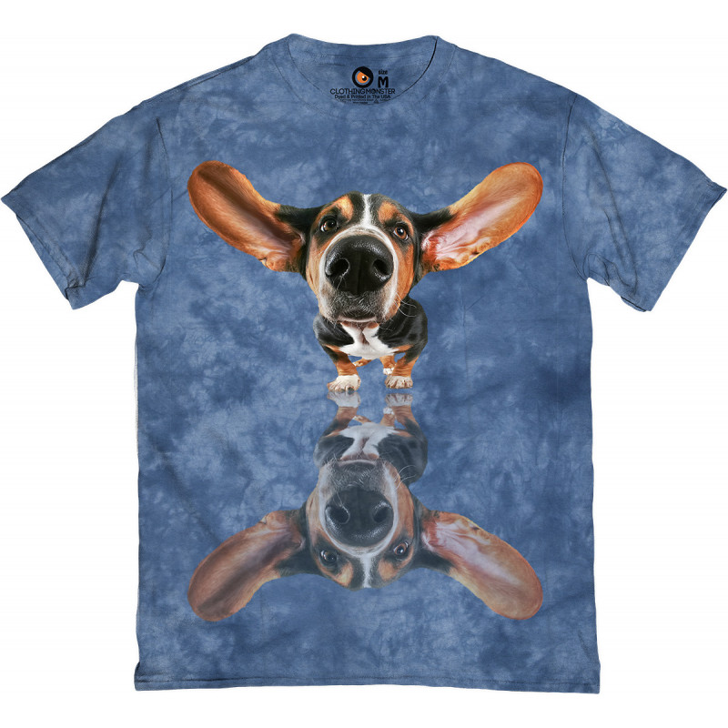 Basset Hound with his Ears Flying Upwards TShirt