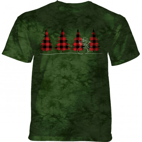 Flannel Snowman Outline T-Shirt
