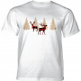 Flannel Deer in White T-Shirt
