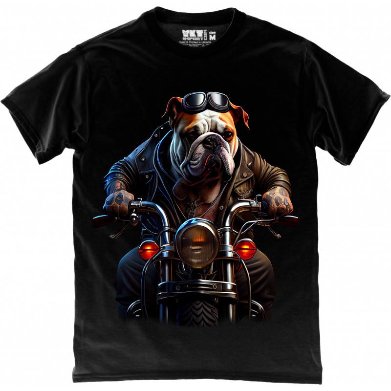 Biker Bulldog T Shirt