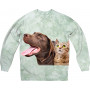 Funny Labrador and a Curious Cat Scottish Straight Sweatshirt