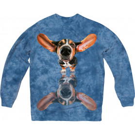 Basset Hound with his Ears Flying Upwards Sweatshirt Basset Hound with his Ears Flying Upwards Sweatshirt