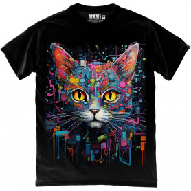 Cyber Cat Painting T-Shirt Cyber Cat Painting T-Shirt