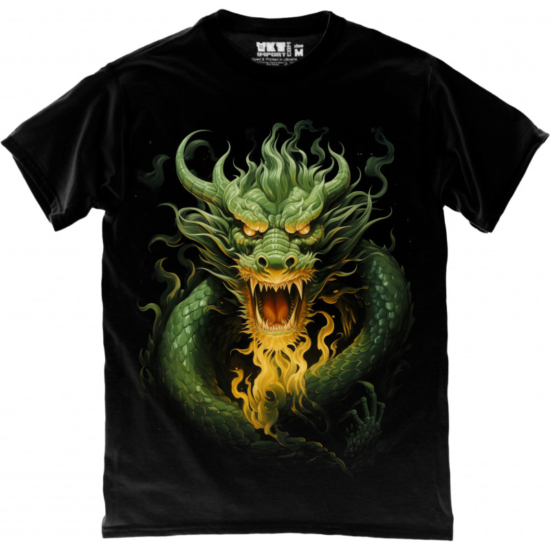 Black shirt with green 2024 dragon