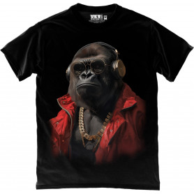 Gorilla Wearing Headphones...