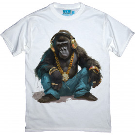 Gorilla Wearing Headphones...