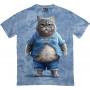 Cat with Belly in Blue T-Shirt