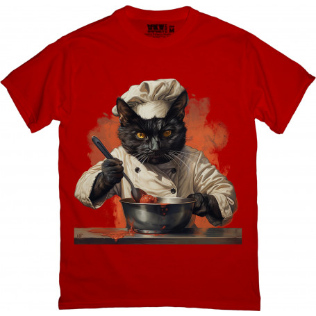 Cat Cooks Food T-Shirt