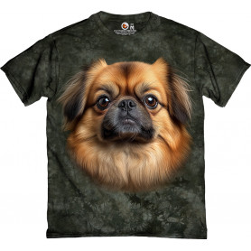 Pekingese Face Green T-Shirt Pekingese Face Green T-Shirt