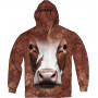 Brown Cow Face Hoodie