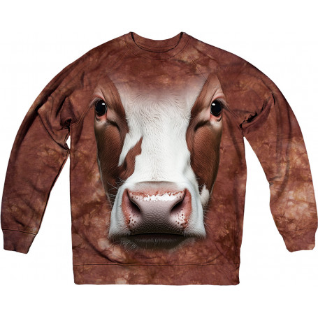 Brown Cow Face Sweatshirt