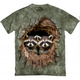 Curious Raccoon Twins – Nature Lovers T-Shirt Curious Raccoon Twins – Nature Lovers T-Shirt