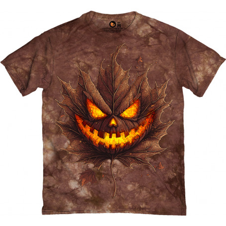 Spooky Leaf Glow – Halloween Pumpkin T-Shirt