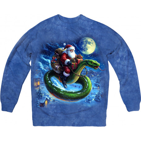 Holiday Rider Santa on a Snake Sweatshirt