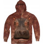 Realistic Hippo Face Hoodie