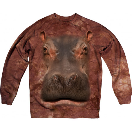 Realistic Hippo Face Sweatshirt