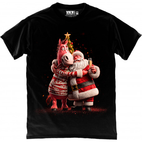 Santa and The Horse – Holiday Cheers T-Shirt