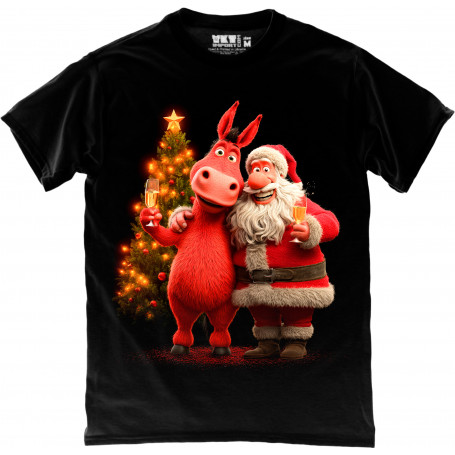 Santa and Red Horse T-Shirt