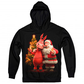 Santa and Red Horse Hoodie