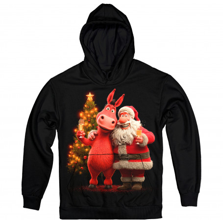 Santa and Red Horse Hoodie
