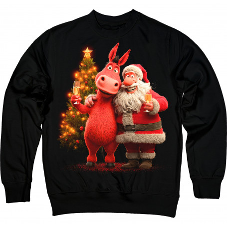 Santa and Red Horse Sweatshirt