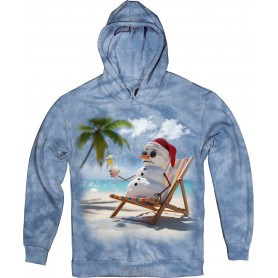 Beach Chill Snowman – Tropical Christmas Hoodie