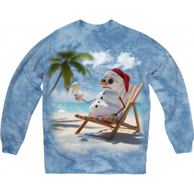 Beach Chill Snowman – Tropical Christmas Sweatshirt