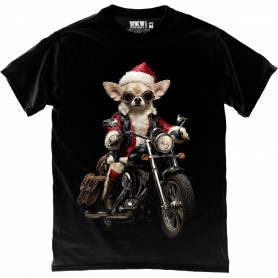 Biker Chihuahua Santa T-Shirt