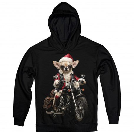 Biker Chihuahua Santa Hoodie