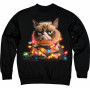Grumpy Christmas Lights Cat Sweatshirt