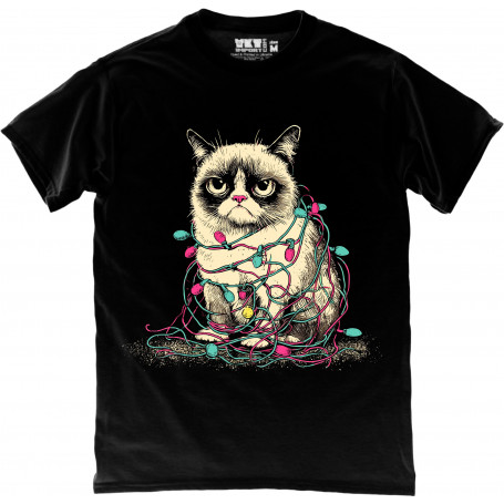 Grumpy Cat Tangled in Lights T-Shirt