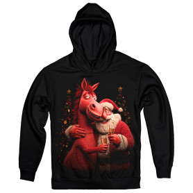 Santa and Red Horse – Christmas Celebration Hoodie