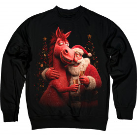 Santa and Red Horse – Christmas Celebration Sweatshirt