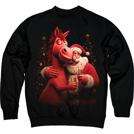 Santa and Red Horse – Christmas Celebration Sweatshirt