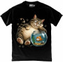 Suspicious Fishbowl Cat T-Shirt
